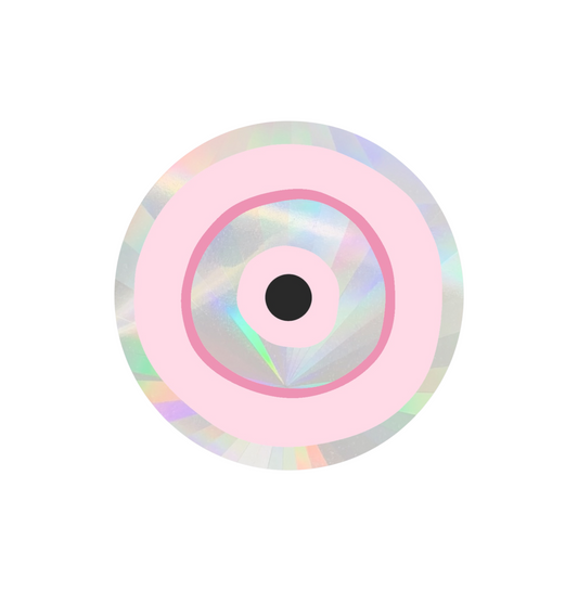 Pink Evil Eye Sun Catcher Sticker for Home Windows and Rainbow Decor
