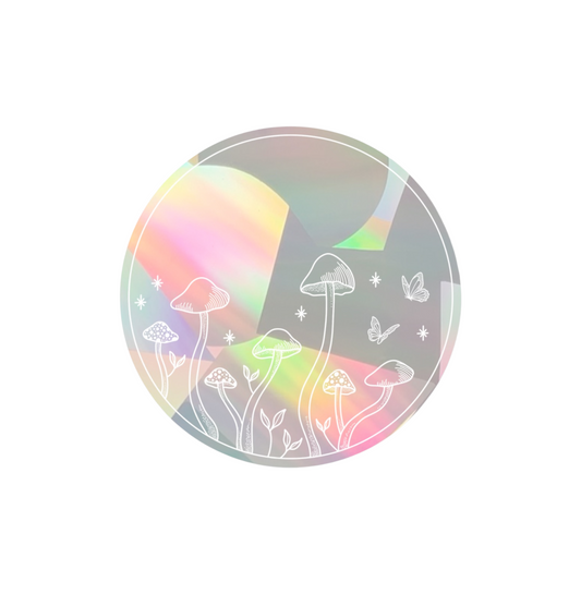 Magic Mushroom Sun Catcher Sticker for Home Windows and Rainbow Decor