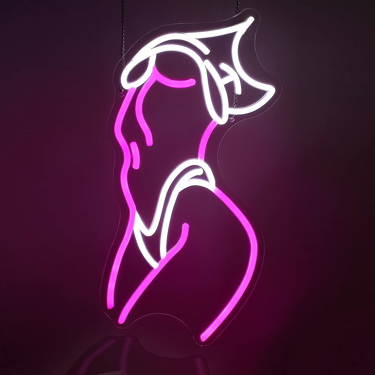 Lady Neon Signs Pink and White LED Wall Decor for Preppy Room view 2