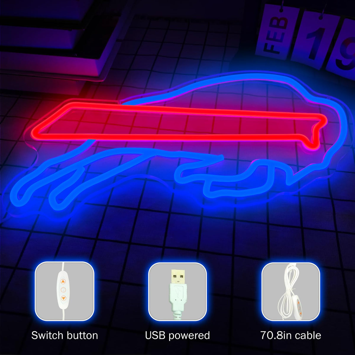 Football Neon Sign LED Lights for Bedroom Man Cave Football Club Bar