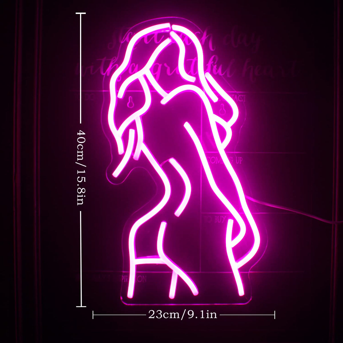 Lady Neon Sign Pink LED Bedroom Lights for Wall Decor and Bars