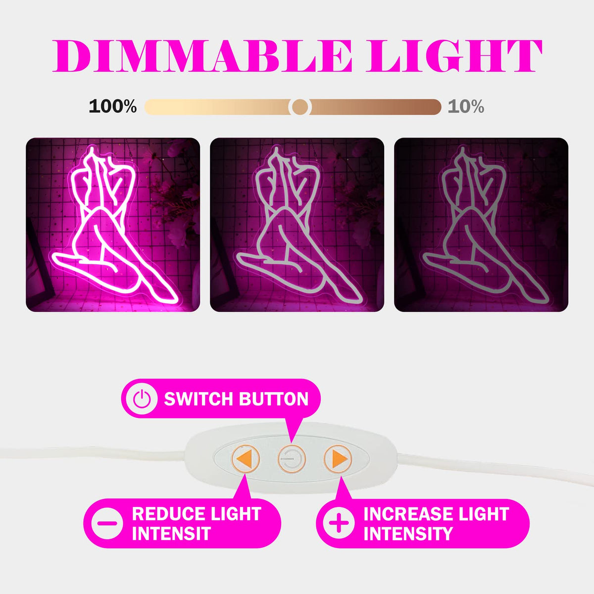Lady Neon Sign Dimmable LED Wall Decor for Bedroom Man Cave Home Bar view 3