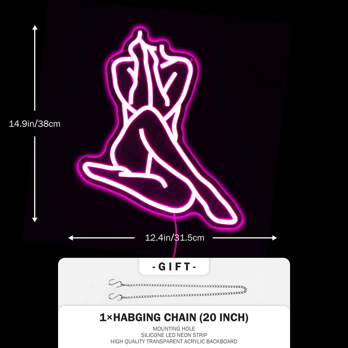 Lady Neon Sign Dimmable LED Wall Decor for Bedroom Man Cave Home Bar view 5