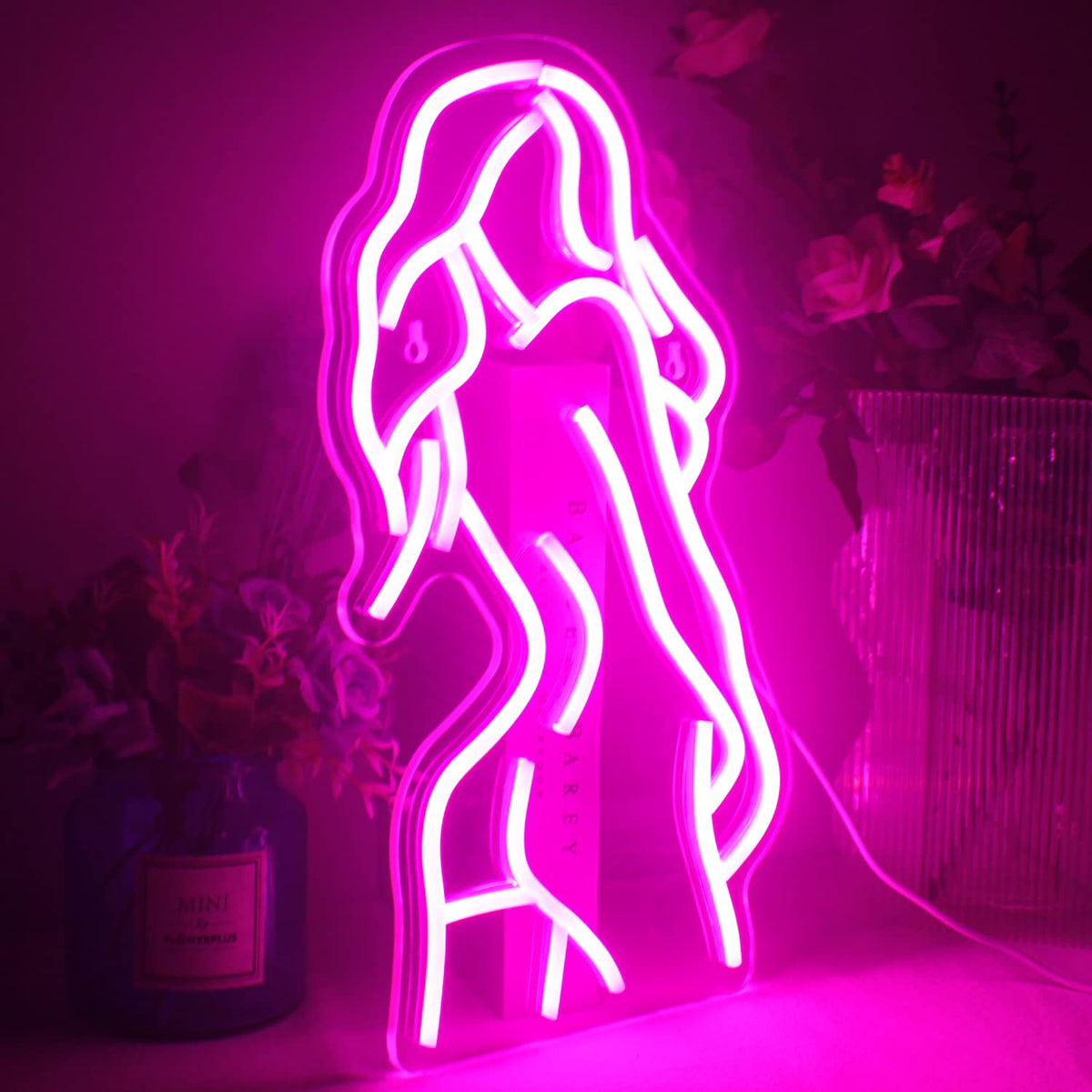 Lady Neon Sign Pink LED Bedroom Lights for Wall Decor and Bars view 5