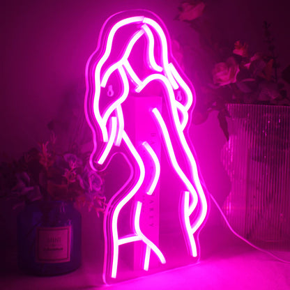 Lady Neon Sign Pink LED Bedroom Lights for Wall Decor and Bars view 5
