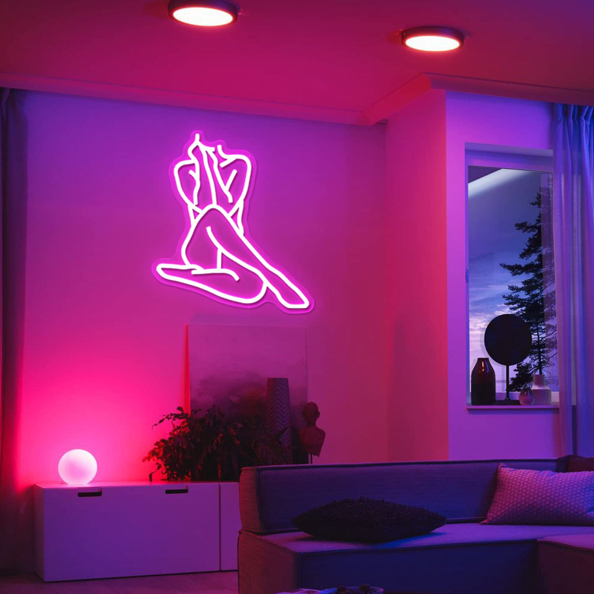Lady Neon Sign Dimmable LED Wall Decor for Bedroom Man Cave Home Bar view 6