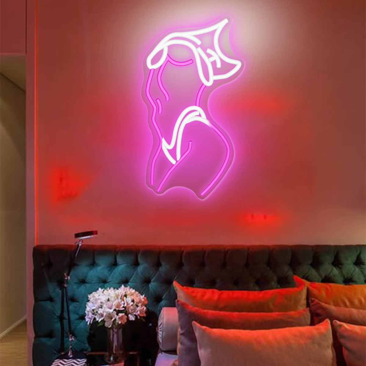 Lady Neon Signs Pink and White LED Wall Decor for Preppy Room view 7