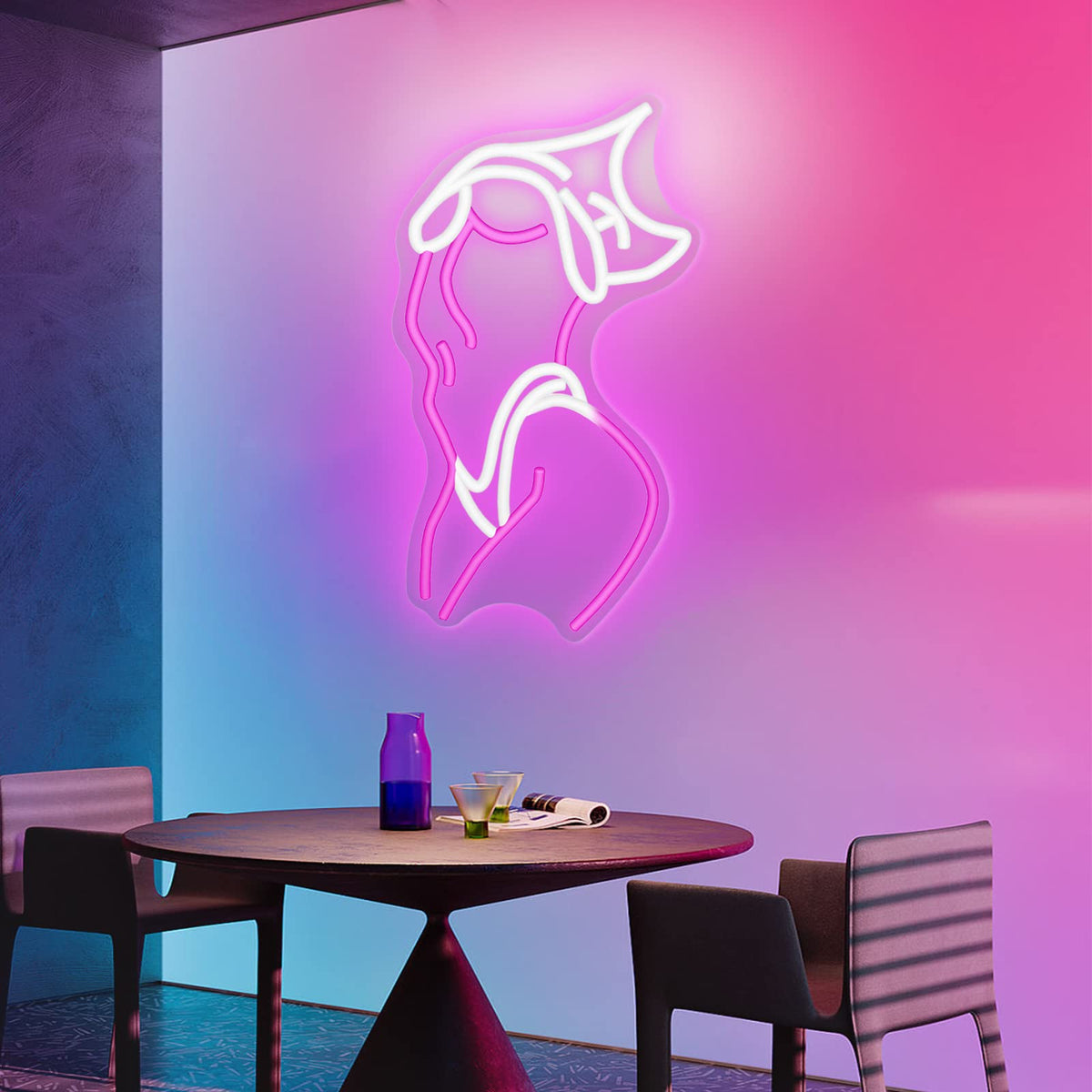 Lady Neon Signs Pink and White LED Wall Decor for Preppy Room view 8